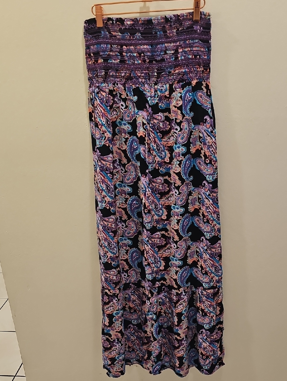 Paisley Maxi Dress in Black and Purple